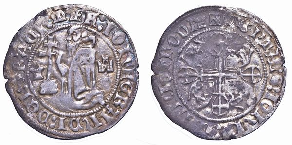 RODI. JOHN FERNANDEZ DI HEREDIA (32 Gran Maestro dell'Ordine dei Cavalieri Ospitalieri di Rodi e Malta), 1376-1396. Gigliato.  - Asta Numismatica - Associazione Nazionale - Case d'Asta italiane