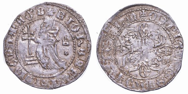 RODI. JOHN FERNANDEZ DI HEREDIA (32 Gran Maestro dell'Ordine dei Cavalieri Ospitalieri di Rodi e Malta), 1376-1396. Gigliato.  - Asta Numismatica - Associazione Nazionale - Case d'Asta italiane