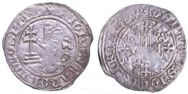 RODI. JOHN FERNANDEZ DI HEREDIA (32 Gran Maestro dell'Ordine dei Cavalieri Ospitalieri di Rodi e Malta), 1376-1396. Gigliato.  - Asta Numismatica - Associazione Nazionale - Case d'Asta italiane