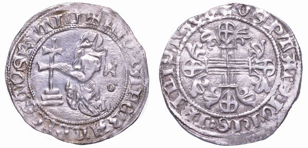 RODI. JOHN FERNANDEZ DI HEREDIA (32 Gran Maestro dell'Ordine dei Cavalieri Ospitalieri di Rodi e Malta), 1376-1396. Gigliato.  - Asta Numismatica - Associazione Nazionale - Case d'Asta italiane