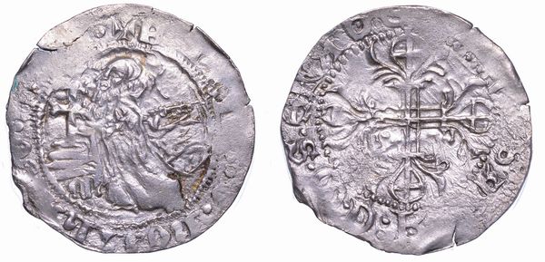 RODI. FILIBERT DE NAILLAC (34 Gran Maestro dell'Ordine dei Cavalieri Ospitalieri di Rodi e Malta), 1396-1421. Gigliato.  - Asta Numismatica - Associazione Nazionale - Case d'Asta italiane