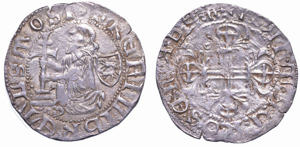 RODI. FILIBERT DE NAILLAC (34 Gran Maestro dell'Ordine dei Cavalieri Ospitalieri di Rodi e Malta), 1396-1421. Gigliato.  - Asta Numismatica - Associazione Nazionale - Case d'Asta italiane