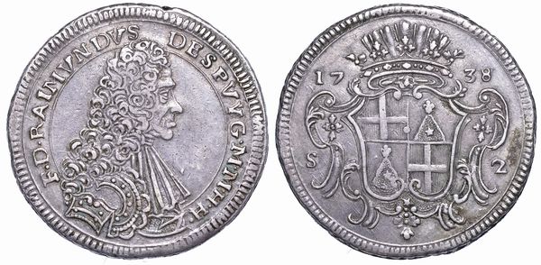 MALTA. RAMON DE DESPUIG (67 Gran Maestro dell'Ordine dei Cavalieri Ospitalieri di Rodi e Malta), 1736-1741. 2 scudi 1738.  - Asta Numismatica - Associazione Nazionale - Case d'Asta italiane