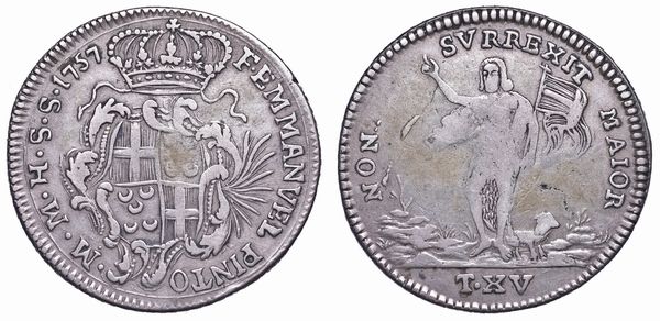 MALTA. EMANUELE PINTO (68 Gran Maestro dell'Ordine dei Cavalieri Ospitalieri di Rodi e Malta), 1741-1773. 15 Tar 1757.  - Asta Numismatica - Associazione Nazionale - Case d'Asta italiane