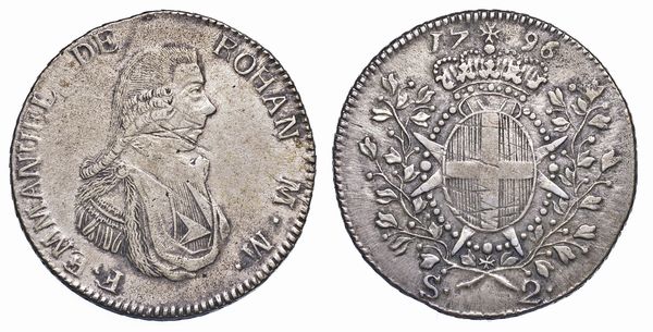 MALTA. EMMANUEL DE ROHAN (70 Gran Maestro dell'Ordine dei Cavalieri Ospitalieri di Rodi e Malta), 1775-1797. 2 scudi 1796.  - Asta Numismatica - Associazione Nazionale - Case d'Asta italiane