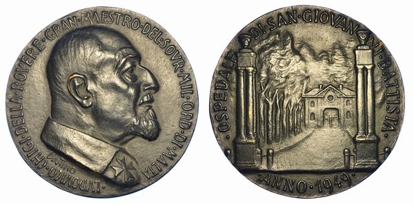 SOVRANO MILITARE ORDINE DI MALTA. LUDOVICO CHIGI ALBANI DELLA ROVERE (GRAN MAESTRO), 1866-1951. Medaglia 1949.  - Asta Numismatica - Associazione Nazionale - Case d'Asta italiane