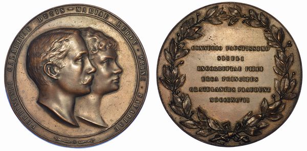 GERMANIA - BAVIERA. LUDWIG III, 1913-1918. Medaglia 1897. Per il matrimonio della figlia.  - Asta Numismatica - Associazione Nazionale - Case d'Asta italiane