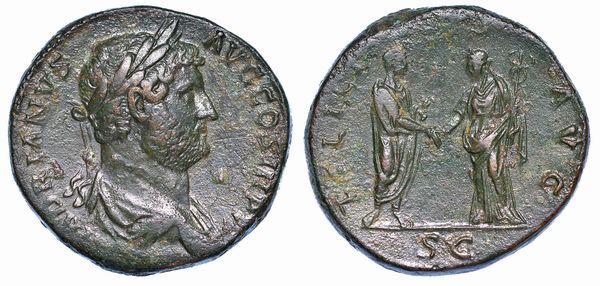 ADRIANO, 117-138. Sesterzio, anni 133-135.  - Asta Numismatica - Associazione Nazionale - Case d'Asta italiane