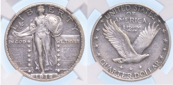 USA. REPUBLIC. Quarter Dollar 1918/17.  - Asta Numismatica - Associazione Nazionale - Case d'Asta italiane