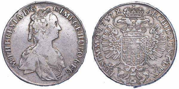 AUSTRIA. MARIA THERESIA, 1740-1780. Thaler 1757. Praga.  - Asta Numismatica - Associazione Nazionale - Case d'Asta italiane