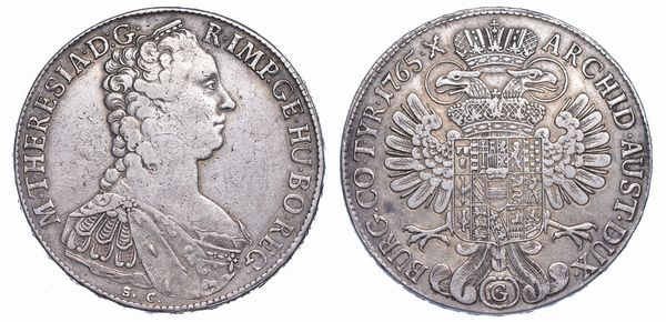 AUSTRIA. MARIA THERESIA, 1740-1780. Thaler 1765. Gunzburg.  - Asta Numismatica - Associazione Nazionale - Case d'Asta italiane