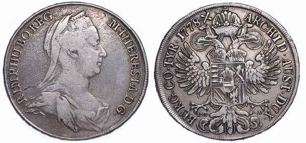 AUSTRIA. MARIA THERESIA, 1740-1780. Thaler 1778. Vienna.  - Asta Numismatica - Associazione Nazionale - Case d'Asta italiane