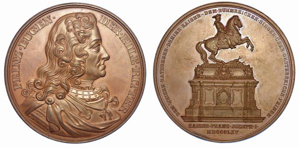 AUSTRIA. PRINCIPE EUGENIO DI SAVOIA. Medaglia in bronzo 1865.  - Asta Numismatica - Associazione Nazionale - Case d'Asta italiane