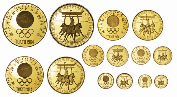 GIAPPONE - OLIMPIADI 1964. Lotto di sette medaglie.  - Asta Numismatica - Associazione Nazionale - Case d'Asta italiane