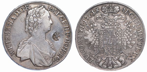 INDONESIA - SULTANATO DI SUMANEP. Thaler 1761 contromarcato di Maria Theresia d'Austria.  - Asta Numismatica - Associazione Nazionale - Case d'Asta italiane