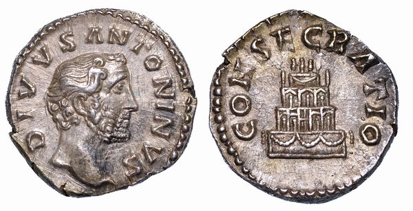 ANTONINO PIO, 138-161. Denario, anno 161. Consacrazione sotto Marco Aurelio e Lucio Vero.  - Asta Numismatica - Associazione Nazionale - Case d'Asta italiane