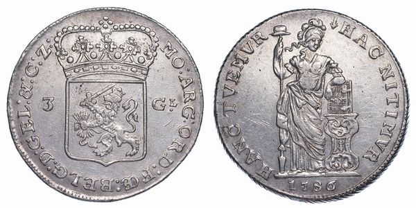 PAESI BASSI - GELDERLAND. 3 Gulden 1786.  - Asta Numismatica - Associazione Nazionale - Case d'Asta italiane