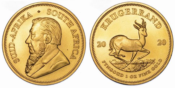 SUDAFRICA. Krugerrand 2020.  - Asta Numismatica - Associazione Nazionale - Case d'Asta italiane