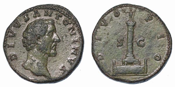 ANTONINO PIO, 138-161. Sesterzio, anno 161. Consacrazione sotto Marco Aurelio e Lucio Vero.  - Asta Numismatica - Associazione Nazionale - Case d'Asta italiane