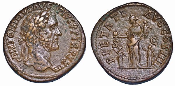 ANTONINO PIO, 138-161. Sesterzio, anni 159-160.  - Asta Numismatica - Associazione Nazionale - Case d'Asta italiane