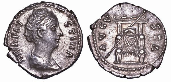 FAUSTINA I (moglie di Antonino Pio), + 140/141. Denario. Consacrazione.  - Asta Numismatica - Associazione Nazionale - Case d'Asta italiane