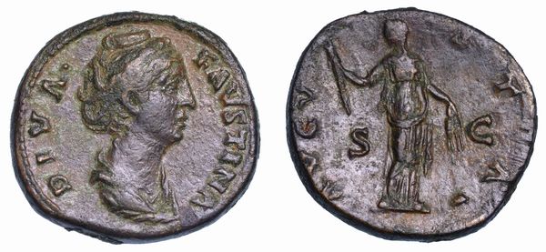 FAUSTINA I (moglie di Antonino Pio), + 140/141. Asse. Consacrazione.  - Asta Numismatica - Associazione Nazionale - Case d'Asta italiane