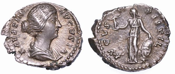 FAUSTINA II (Moglie di Marco Aurelio), 147-176. Denario, anni 154-157.  - Asta Numismatica - Associazione Nazionale - Case d'Asta italiane