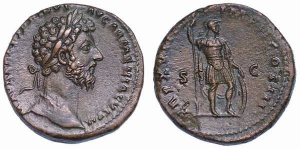 MARCO AURELIO, 161-180. Sesterzio, anni 163-164.  - Asta Numismatica - Associazione Nazionale - Case d'Asta italiane