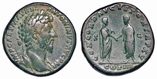 MARCO AURELIO, 161-180. Sesterzio.  - Asta Numismatica - Associazione Nazionale - Case d'Asta italiane