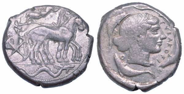 SICILIA - SIRACUSA. Tetradracma, circa 445 a.C.  - Asta Numismatica - Associazione Nazionale - Case d'Asta italiane