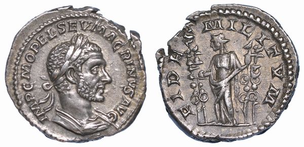 MACRINO, 217-218. Denario.  - Asta Numismatica - Associazione Nazionale - Case d'Asta italiane