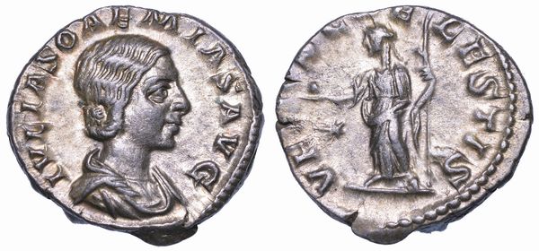 GIULIA SOEMIA (Madre di Eliogabalo), 218-222. Denario.  - Asta Numismatica - Associazione Nazionale - Case d'Asta italiane