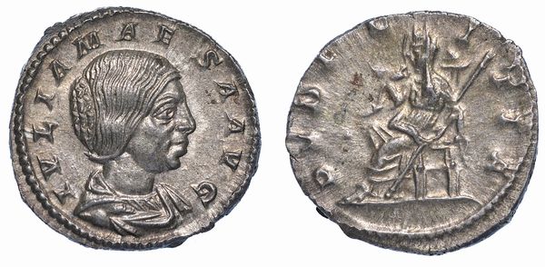 GIULIA MESA (nonna di Eliogabalo e di Alessandro Severo), + 226. Denario.  - Asta Numismatica - Associazione Nazionale - Case d'Asta italiane