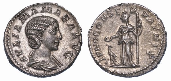 GIULIA MAMEA (Madre di Alessandro Severo), + 235. Denario.  - Asta Numismatica - Associazione Nazionale - Case d'Asta italiane