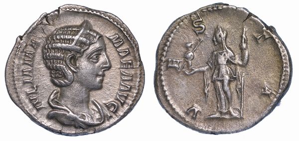 GIULIA MAMEA (Madre di Alessandro Severo), + 235. Denario.  - Asta Numismatica - Associazione Nazionale - Case d'Asta italiane