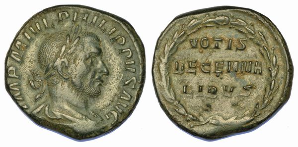 FILIPPO I, 244-249. Sesterzio. Emissione speciale dell'anno 247.  - Asta Numismatica - Associazione Nazionale - Case d'Asta italiane