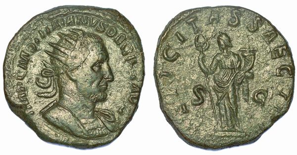 TRAIANO DECIO, 249-251. Doppio Sesterzio, inizio-met 250. Roma.  - Asta Numismatica - Associazione Nazionale - Case d'Asta italiane