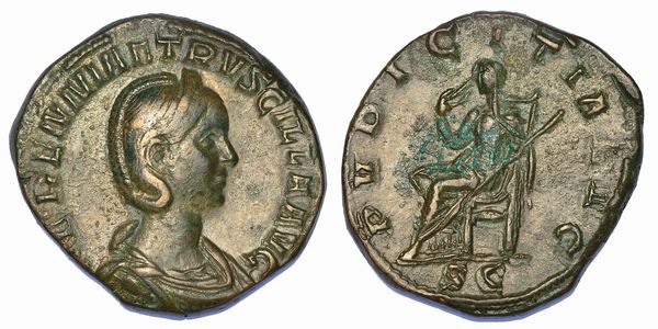 ERENNIA ETRUSCILLA (moglie di Traiano Decio, madre di Erennio Etrusco), 249-251. Sesterzio, anno 250.  - Asta Numismatica - Associazione Nazionale - Case d'Asta italiane