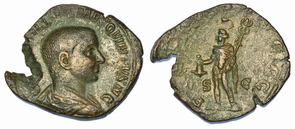 OSTILIANO, 251. Sesterzio.  - Asta Numismatica - Associazione Nazionale - Case d'Asta italiane