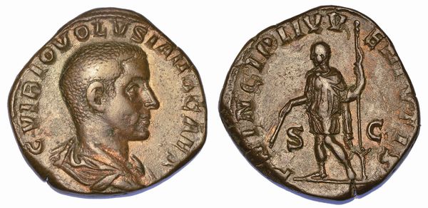 VOLUSIANO (Cesare), 251. Sesterzio.  - Asta Numismatica - Associazione Nazionale - Case d'Asta italiane