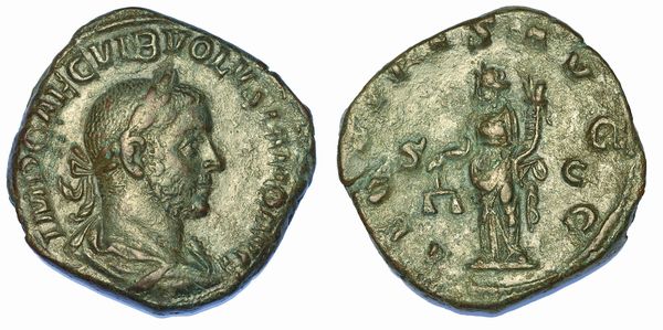 VOLUSIANO, 251-253. Sesterzio, anno 253.  - Asta Numismatica - Associazione Nazionale - Case d'Asta italiane