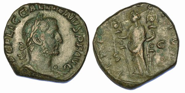 GALLIENO, 253-268. Sesterzio, anni  255-256.  - Asta Numismatica - Associazione Nazionale - Case d'Asta italiane