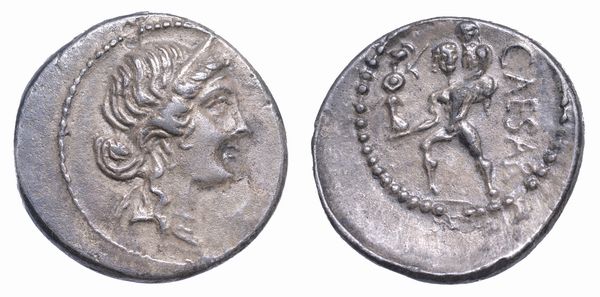 GIULIO CESARE, +44. Denario, anni 47-46. Africa.  - Asta Numismatica - Associazione Nazionale - Case d'Asta italiane