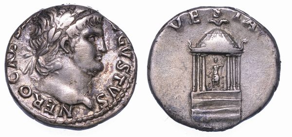 NERONE, 54-68. Denario, anni 65-66.  - Asta Numismatica - Associazione Nazionale - Case d'Asta italiane