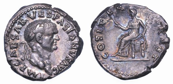 VESPASIANO, 69-79. Denario, anno 70. Roma.  - Asta Numismatica - Associazione Nazionale - Case d'Asta italiane