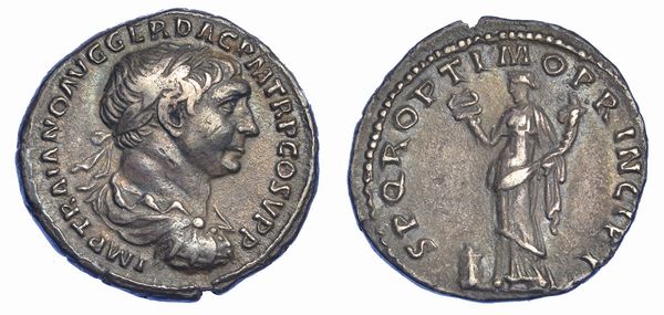 TRAIANO, 98-117. Denario, anni 103-111.  - Asta Numismatica - Associazione Nazionale - Case d'Asta italiane