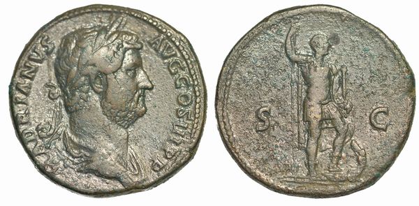 ADRIANO, 117-138. Sesterzio, anni 134-138. Roma.  - Asta Numismatica - Associazione Nazionale - Case d'Asta italiane