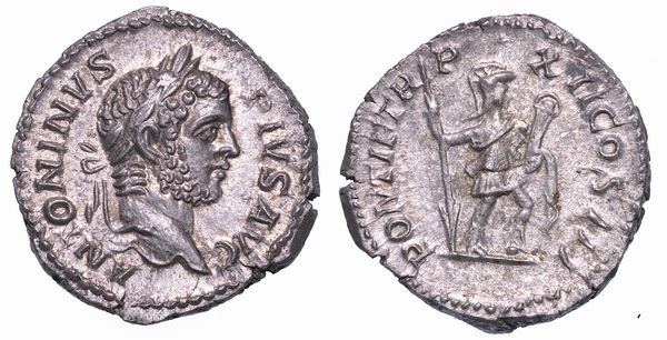 CARACALLA, 198-217. Denario, anno 210. Roma.  - Asta Numismatica - Associazione Nazionale - Case d'Asta italiane