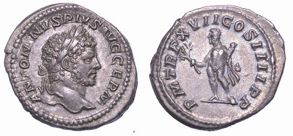 CARACALLA, 198-217. Denario, anno 214. Roma.  - Asta Numismatica - Associazione Nazionale - Case d'Asta italiane