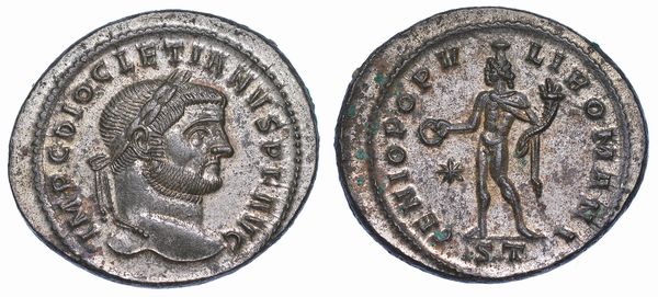 DIOCLEZIANO, 284-305. Follis, anni 296-297. Ticinum.  - Asta Numismatica - Associazione Nazionale - Case d'Asta italiane